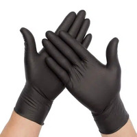 NITRILE BLACK GLOVES- LARGE